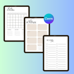 200+ planner/tracker Canva template
